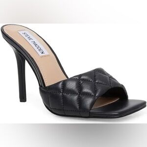 Steve Madden Black Signify Quilted Heels Size 8M